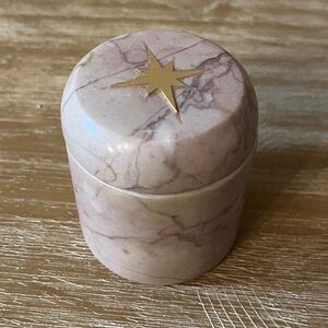 Catherine Martin for Anthropologie. Starry Night Marble Trinket Box. Cream/Pink.